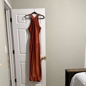 Azazie Rust Backless Dress